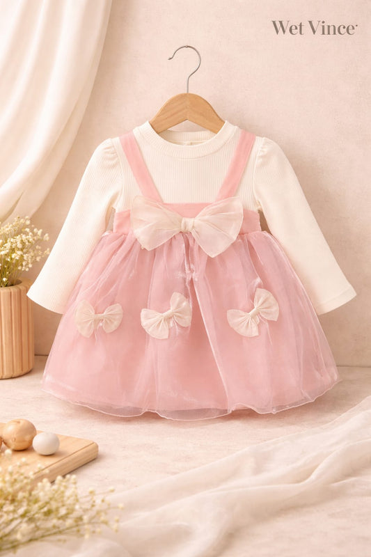 Little Bow Charm Girls Frock