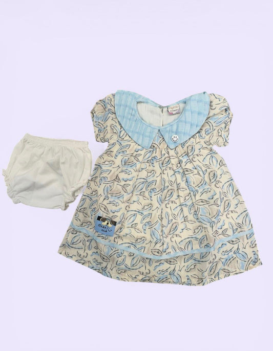 Girls Printed Summer Dress with Bloomer