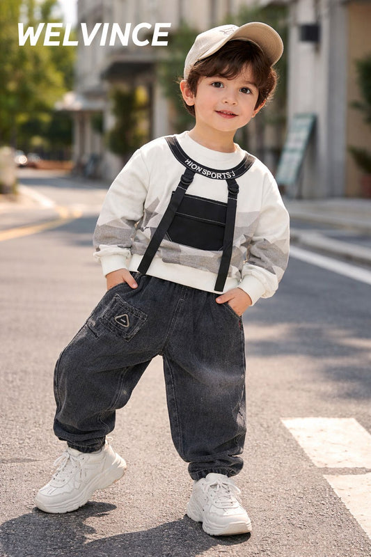 BOYS BAGGY CORD SET WHITE COLOUR