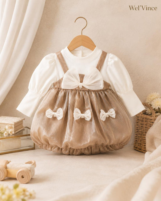 Little Bow Charm Girls Frock
