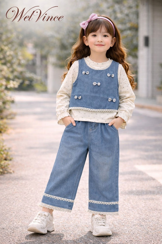 Girls bluebell denim cord set